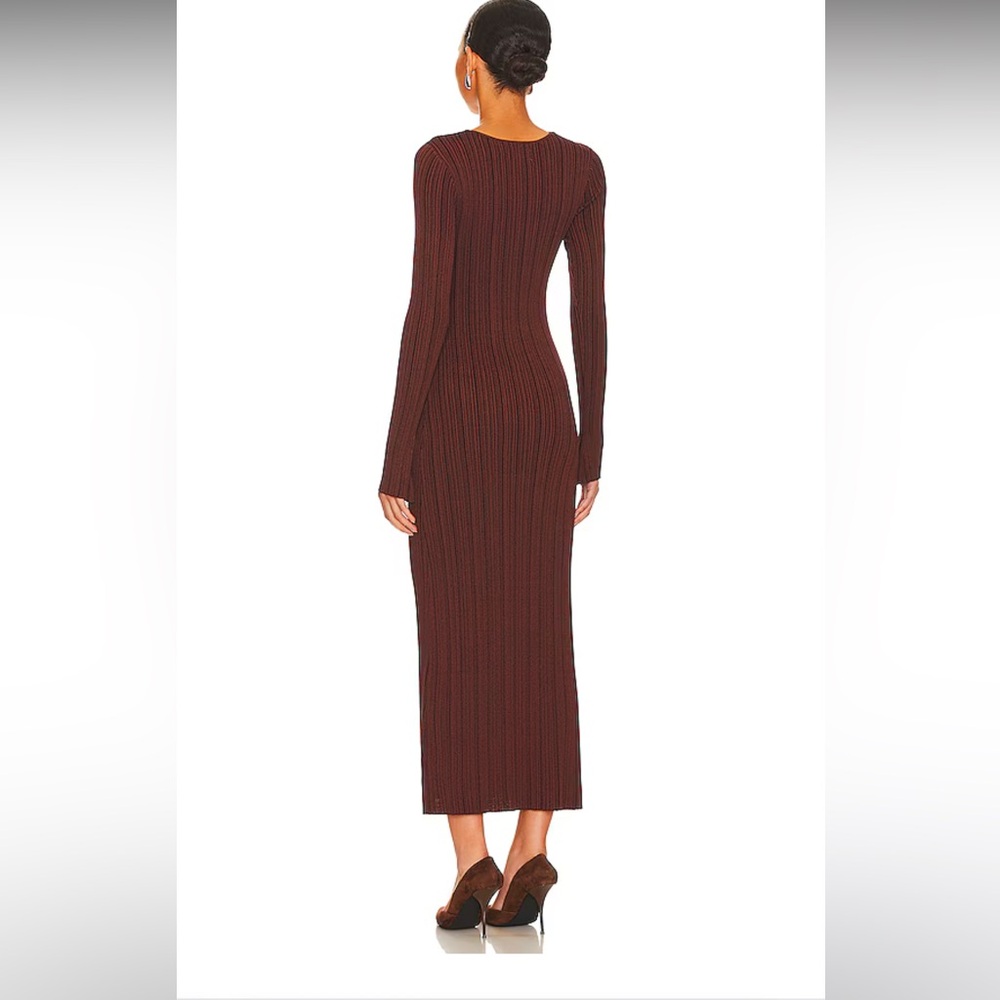 PISTOLA Brigitte Open Neckline Dress in Cocoa Noir Large - Picture 4 of 6